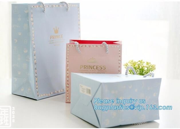 Flower carrier bag with different color customized pot plants kraft paper bag with handle,stamping logo fancy paper flow