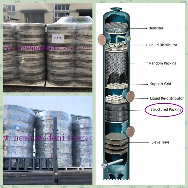 Dn200 * 200 Mm Height Distillation Packing 250y Structured 304 In Tube Use
