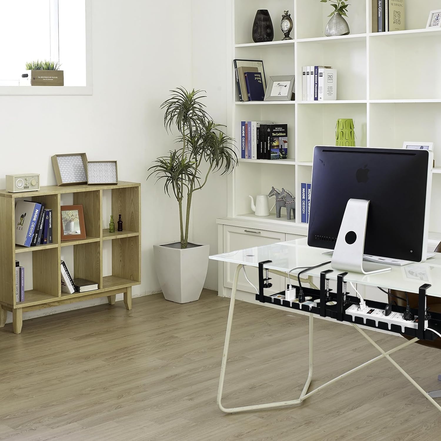 Multifunctional Wire Management Clamp for Sturdy Metal Cable Organization Under Desk