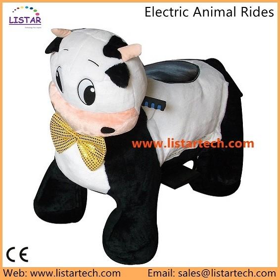 Electric Walking Rides with Animal Fur, Playground Riding Machines in Amusement