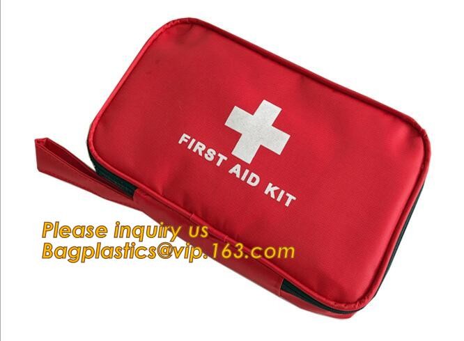 Red pu leather waterproof mini eva first aid kit case,first aid box plastic case carrying case,Medical Multi-functional