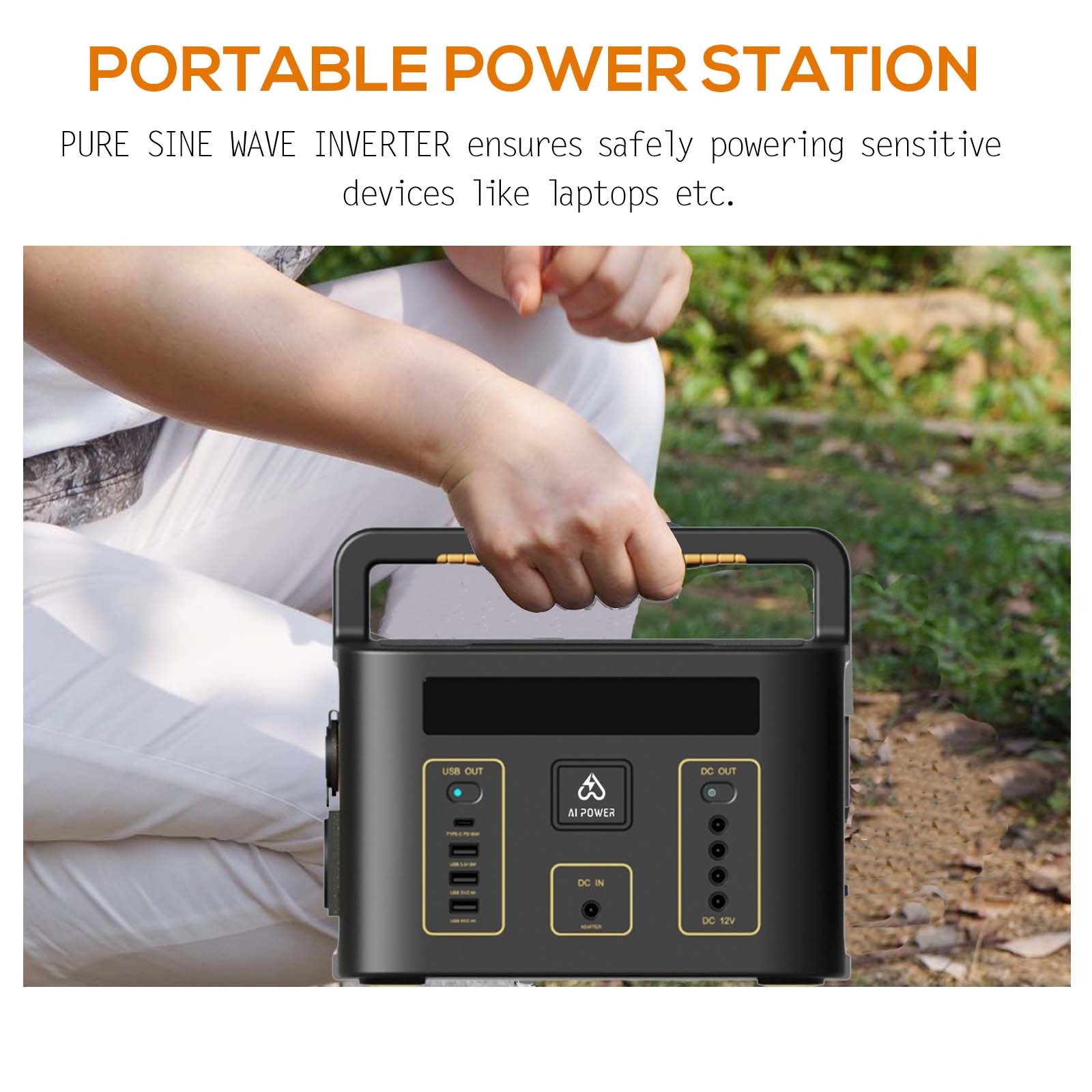 220V 110V AC Solar Portable Power Station 500W With 144000mAh Battery