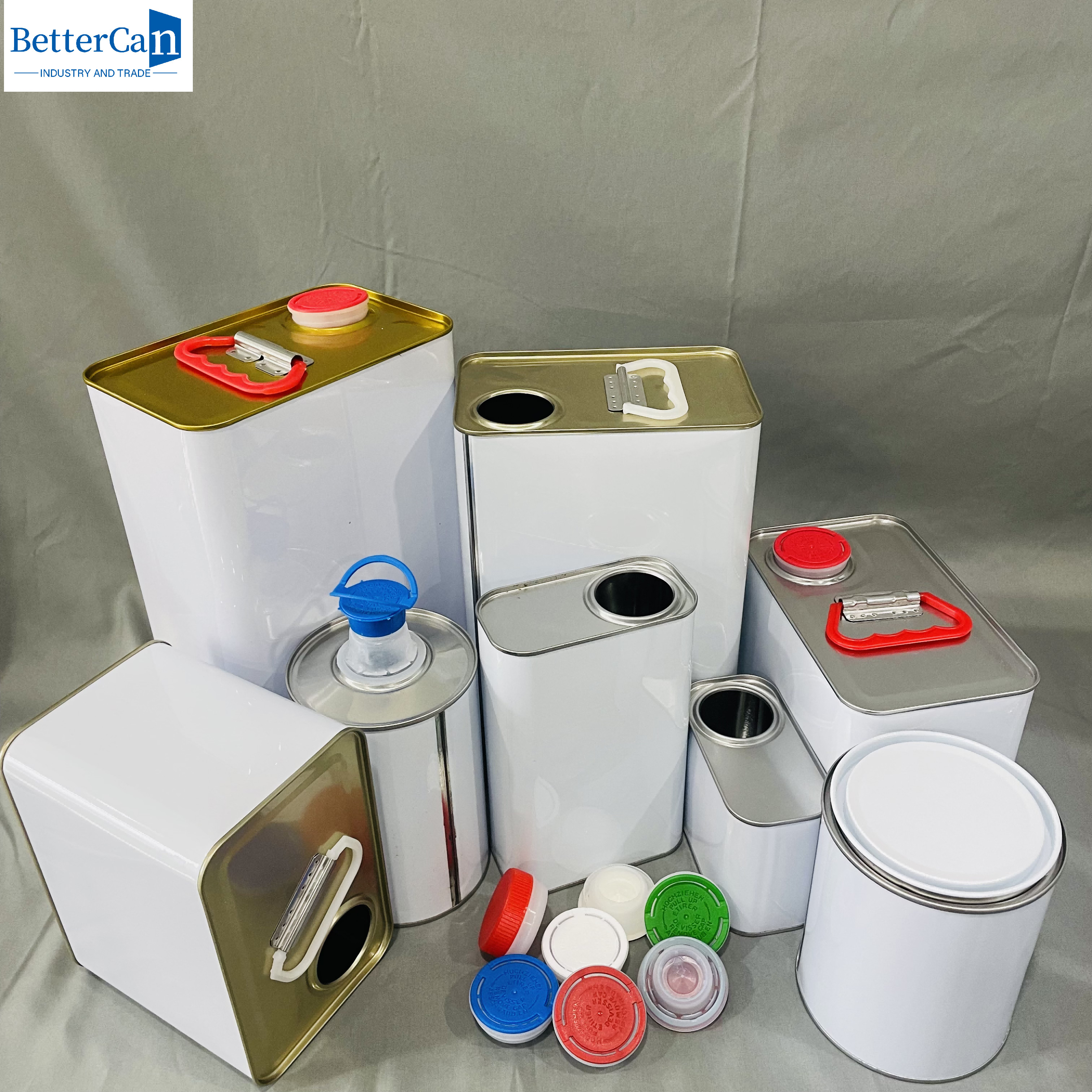 3.75 Liter White Coated Paint Tin Cans 1 Gallon Square Empty Tin