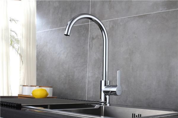 Quality Single Handle Black Basic Kitchen Faucet Sink Taps Chrome Finishing Deck Mounted for sale