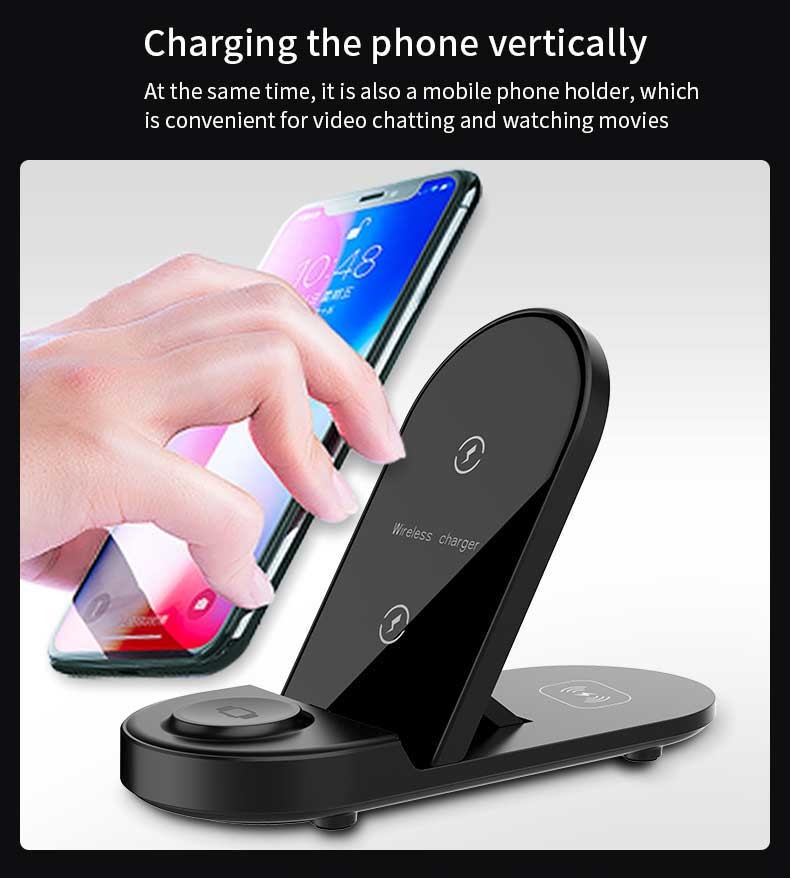 15W Fast Charge Qi Magnetic Stand Wireless Charger For Iphone 12