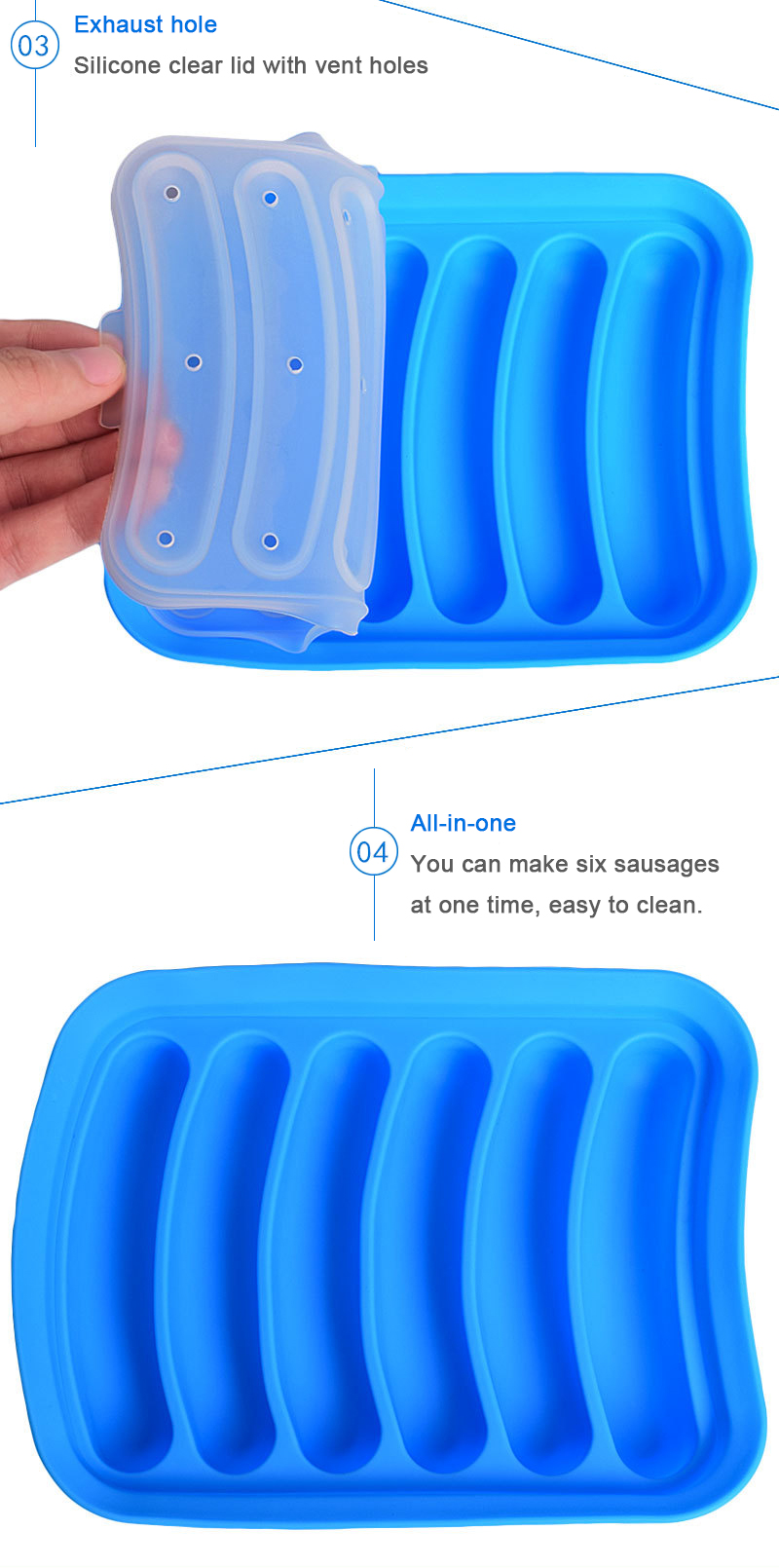 OEM ODM Supported Colorful Silicone Sausage Mold