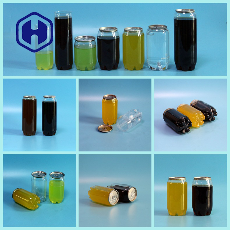 330ml 350ml 500ml Transparent Plastic Can For Carbonated Soda Drink