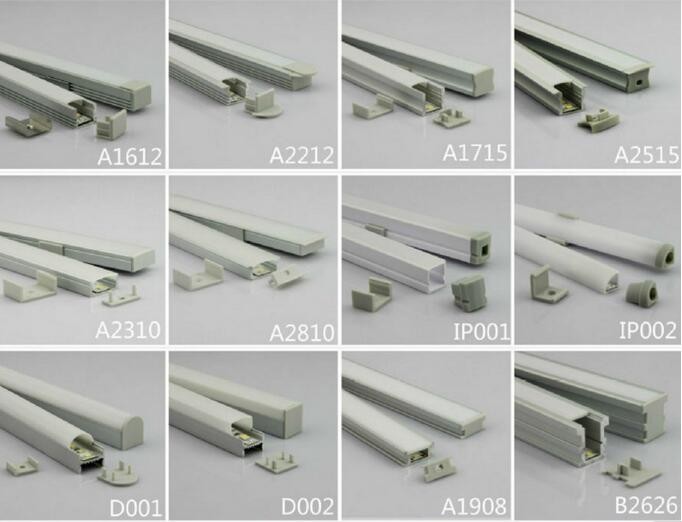 Corner LED aluminum extrusion profile 1/2/3 meter length U type Corner aluminum led profile made from shenzhen