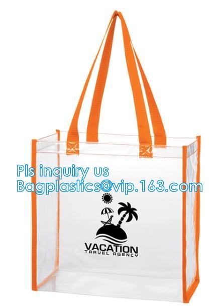 Bulk handle pvc cosmetic bags pvc mini cosmetic bag clear pvc bag, pvc tube handle bag with button closure, PVC Handle B
