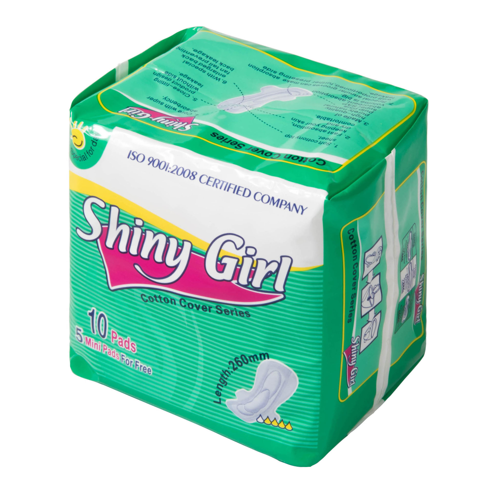 Oem Pure White Biodegradable Anti Rash Soft Eco-Friendly Menstrual Pad Organic Cotton Disposable Sanitary Napkin