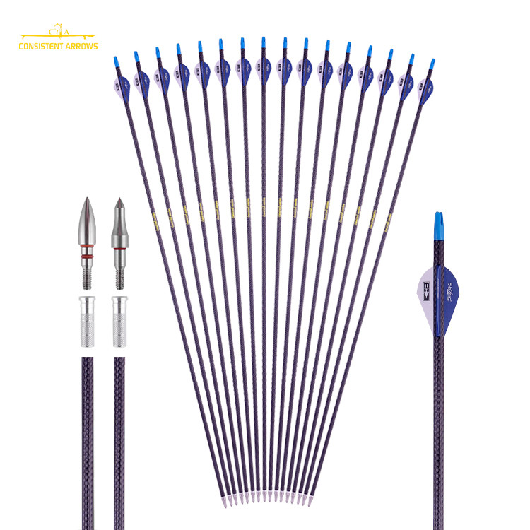 Factory price .245"(6.2mm) crosswoven fiber spine 250/300/350/400/500/600/700 hunting and target arrows