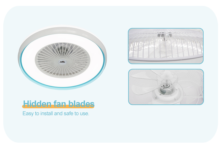 23 inch DC motor wifi remote control bedroom ceiling ceiling light fan with 6 Speed Choice