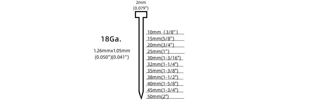 18 Guage F Series 45mm Brad Nail Straight Nail 45 for Furniture