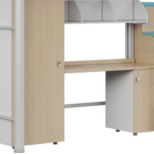 Support customization Spacious Capsule Bunk Bed with a curtain frame and staris