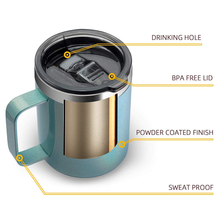 Custom Outdoor Coffee Cup Vacuum Insulated Camping Mug With Lid Double-Layer Stainless Steel Travel Mug