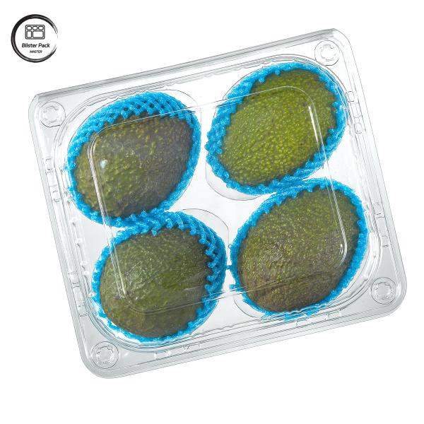 4 Piece Avocado Fruit Packaging Containers Disposable Transparent Clamshell