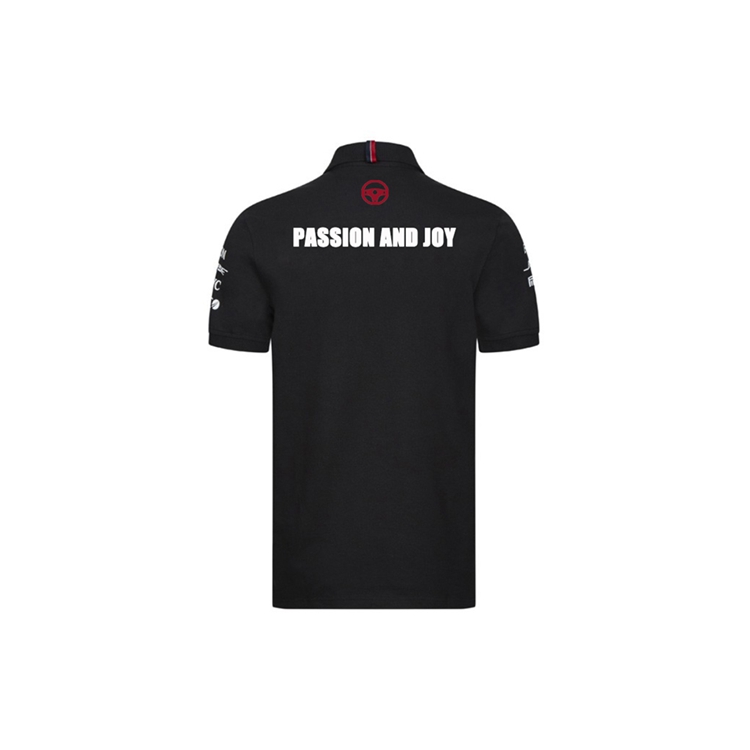 Custom Design Black Men's Polo Shirt for Promo Events Soft T-Shirt Polyester Cotton Blend