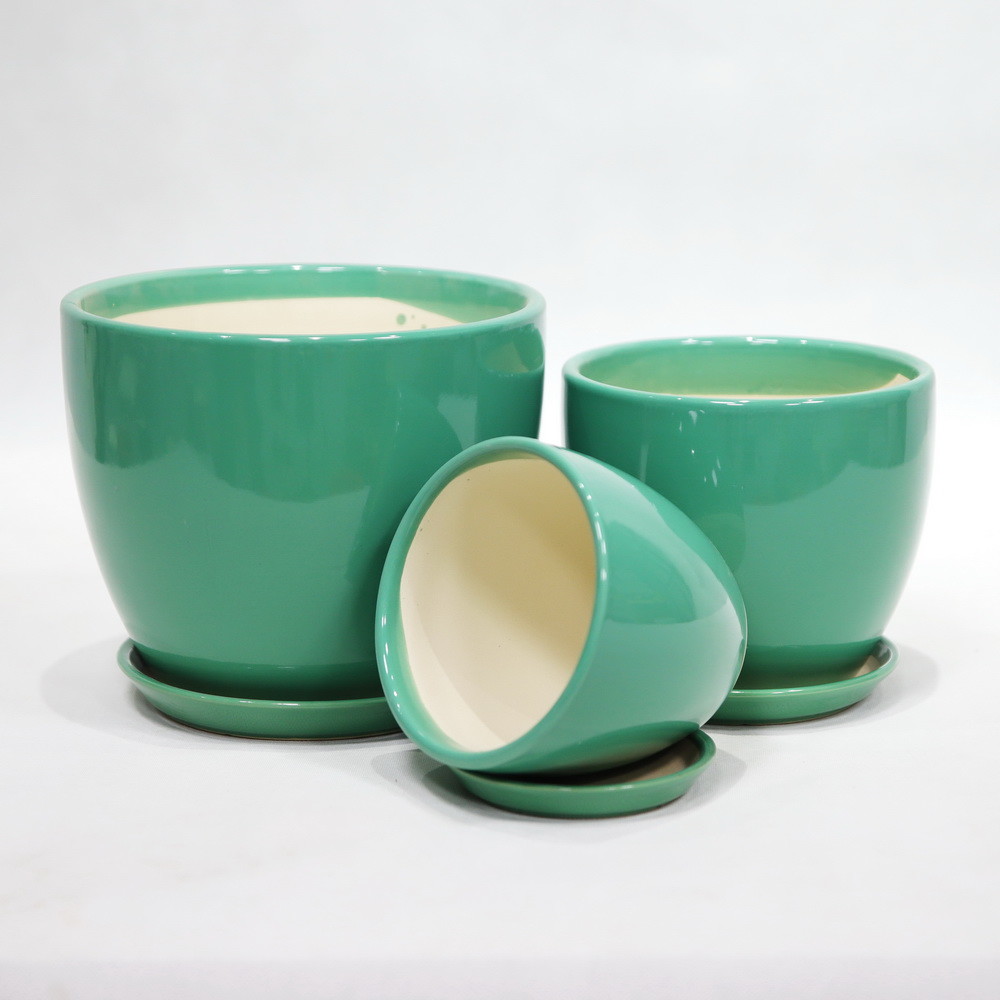 Durable And Versatile Ceramic Pots Glossy Finish For Living Room