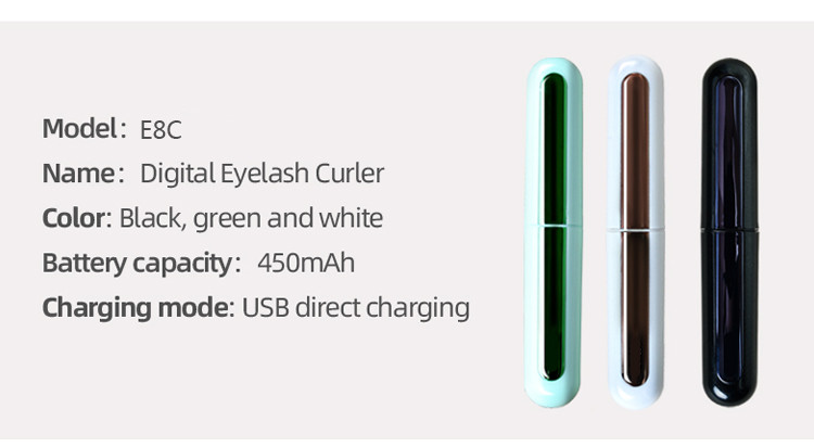 ROHS Mini LCD Display USB Rechargeable Heated Eyelash Brush
