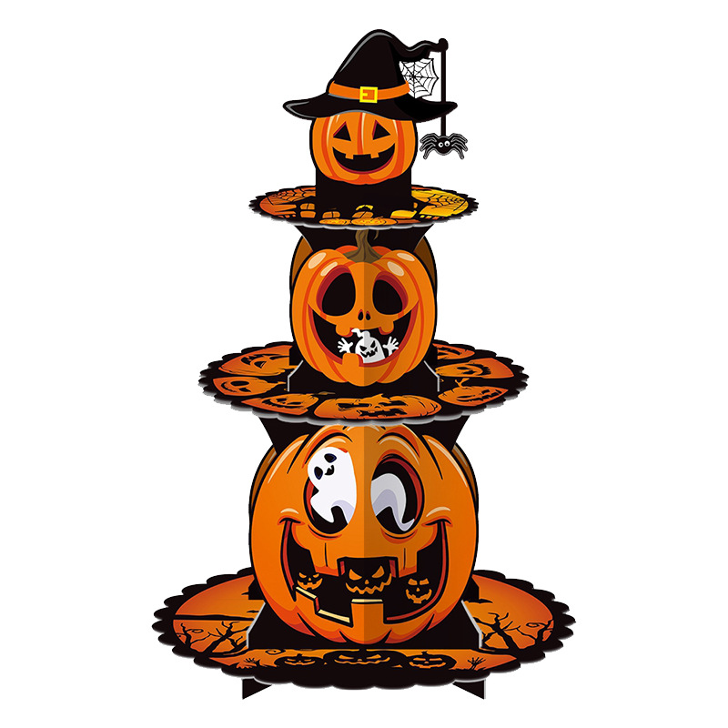 Countertop Cupcake Cardboard Food Display Stands Case Halloween Party Foldable