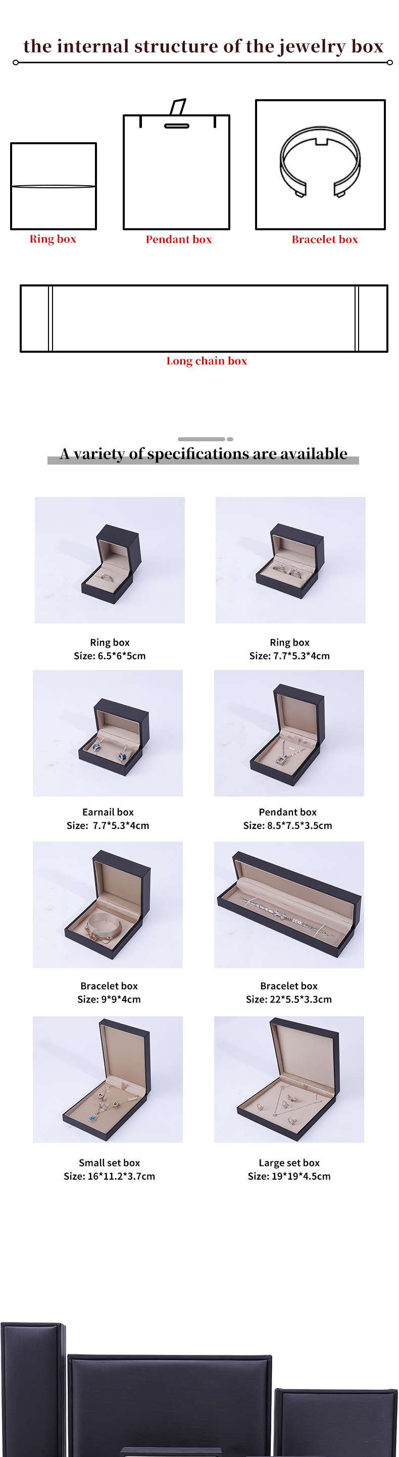 Custom Logo Nobel Sleek PU Leather Jewelry Packaging Box With Soft Velvet Lining