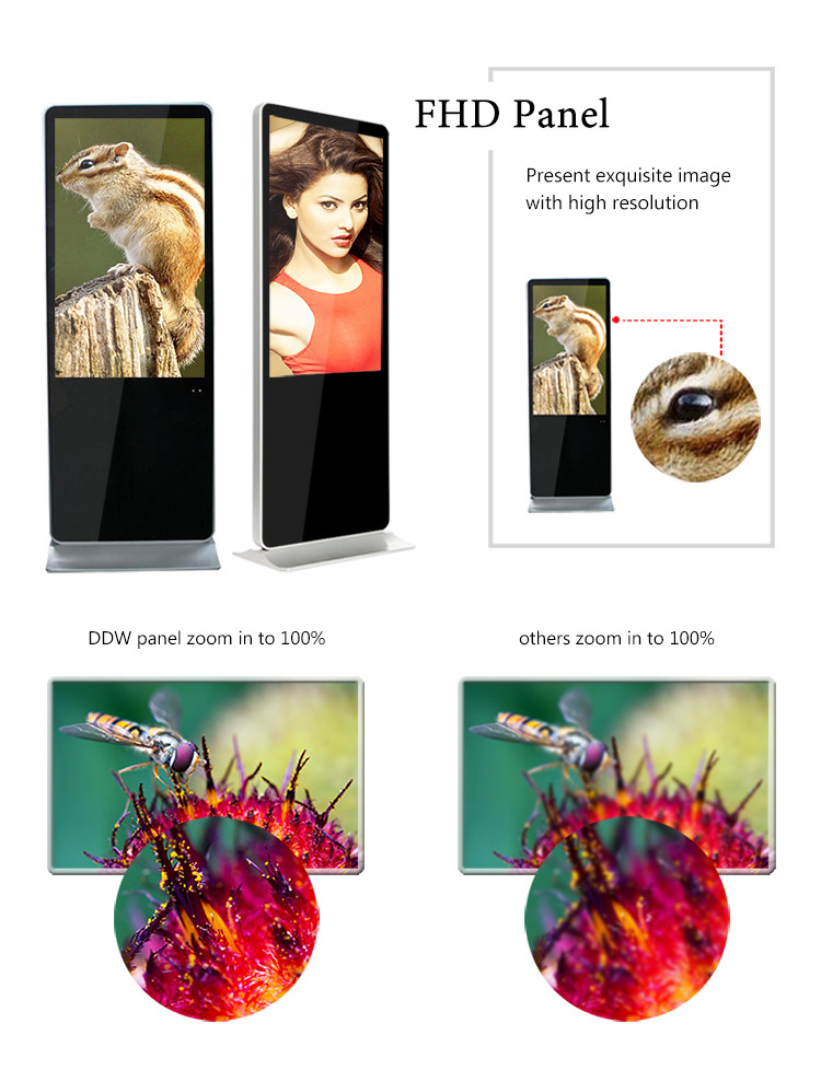 TFT Type Lcd Ad Display 50 Inch x2 Loudspeaker Video Player 1080p FHD 500cd/m2