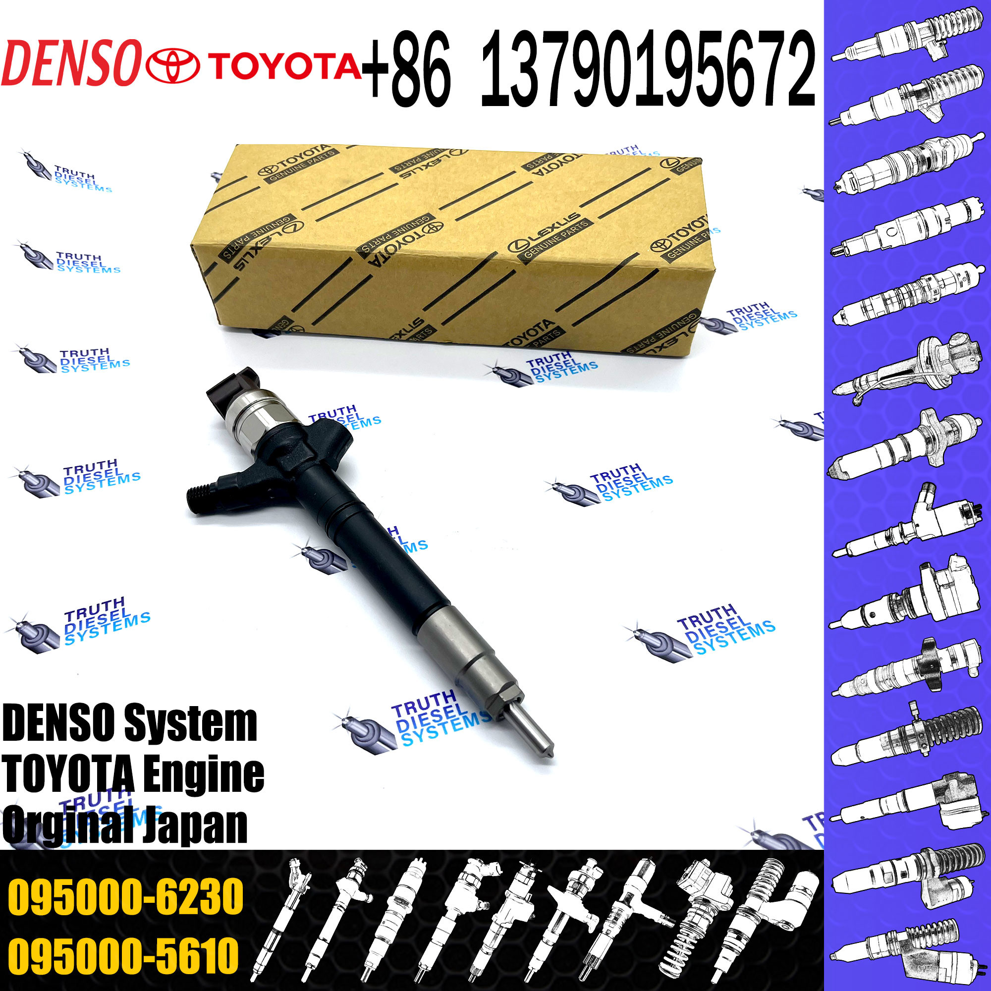Injector Nozzle 23670-0R020 23670-0R170 23670-0R120 Injector For Toyota 2AD-FTV Fuel Injector 095000-6040 095000-6230