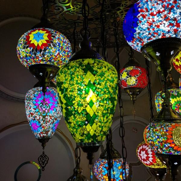 Wholesale Hanging glass chandeliers light Turkish Moroccan Pendant Light