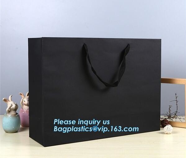 Luxury paper bags with handles Different Sizes,250gsm art paper shopping carrier bag custom printing with handle rope