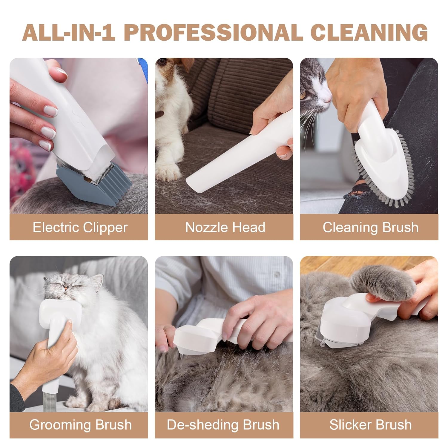 Hand Held Installation Professional Pet Cleaning Grooming Products Dog Cat Hair Vacuum Cleaner Kit