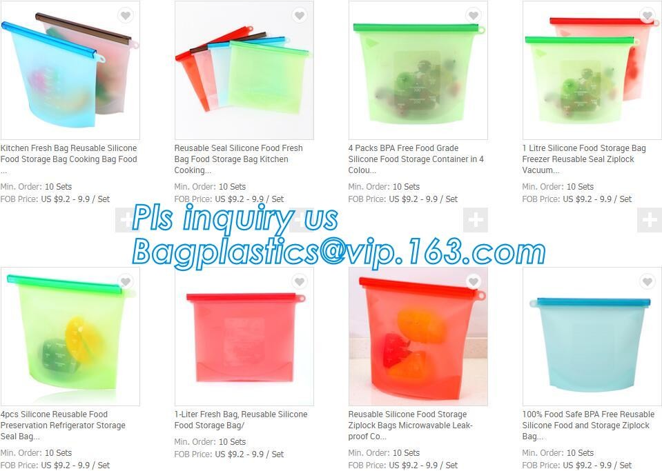 Silicone Kitchen Bag, Silicone Food Storage Bag Reusable,Reusable Silicone Food Storage Bag Food Grade Vegetable Storage