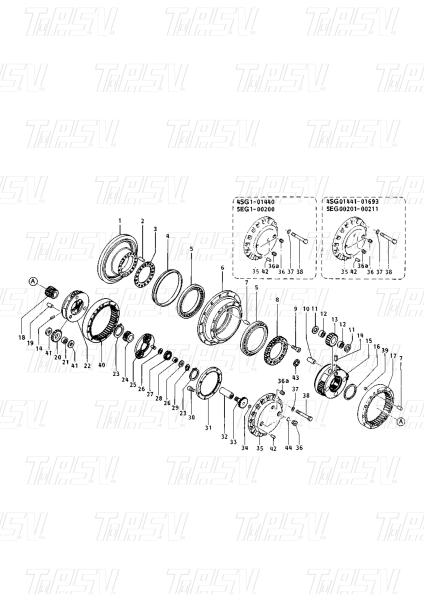 096-4315 096-6334 099-3665 E200B Excavator Travel Drive Catalog Motor Parts for