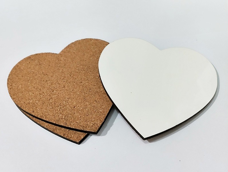 Amazing 100x100mm Delicate Heart Shape Sublimation MDF Blank Coaster for Wedding Gift