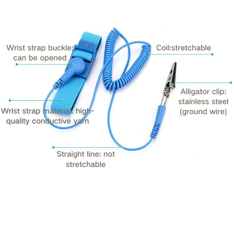 Antistatic Wrist Strap Adjustable ESD Wristband Electrostatic Discharge Strap