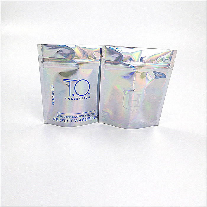 Hologram Cosmetic Makeup Stand Up Pouch Zip Lock Flat 30-150 Micron Thickness