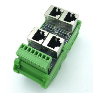  RJ45 8P8C Female Jack 4 Port Hub to 8 Pin Screw Terminal Block Adapter for Servo Application Manufactures