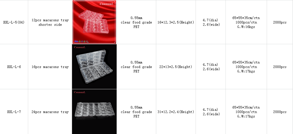 3 x 2 6pcs macaron packaging tray transparent PVC/PET blister macaron box macaron pack tray