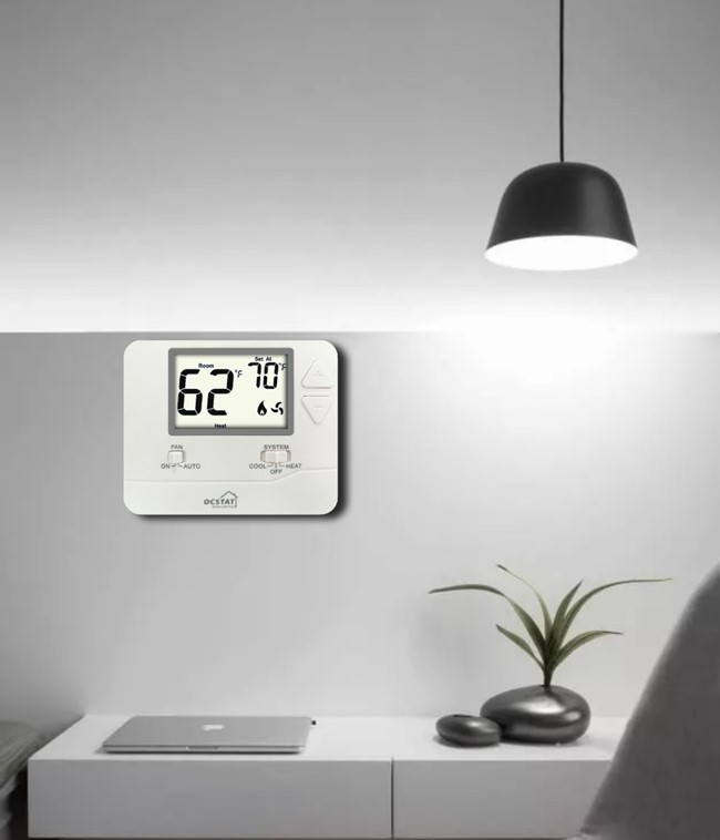 Central Air Conditioner HVAC Thermostat With 1 Heat / 1 Cool Omron Relay
