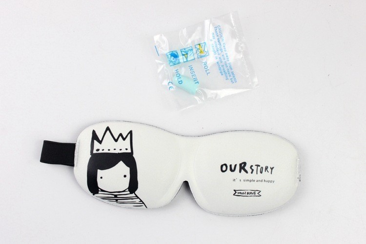 Fashion Memory Foam Night Eye Cover 3D Lint Free Eye Patch With Ear Plugs