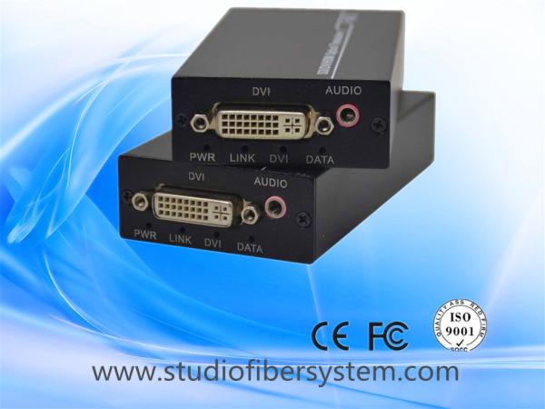 1Port compact 1080p DVI fiber optic extender with 3.5mm stereo audio over 1 sm
