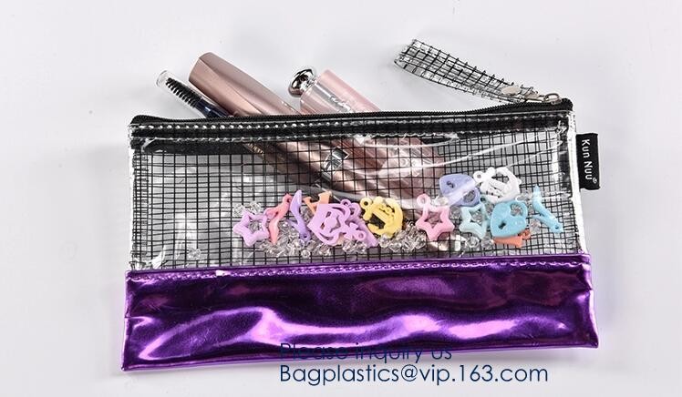 EVA High Quality Holographic neon New Design Custom PVC Jelly Bag Cosmetic Custom Make up Bag for Women BAGEASE PACKAGE