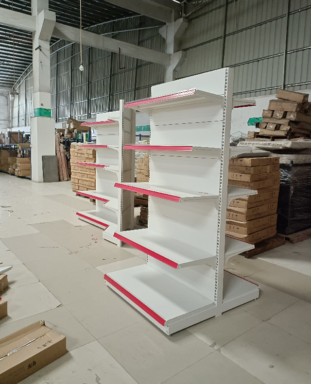 0.8mm Metal Supermarket Shelf Rack White Lenght 900mm 1200mm