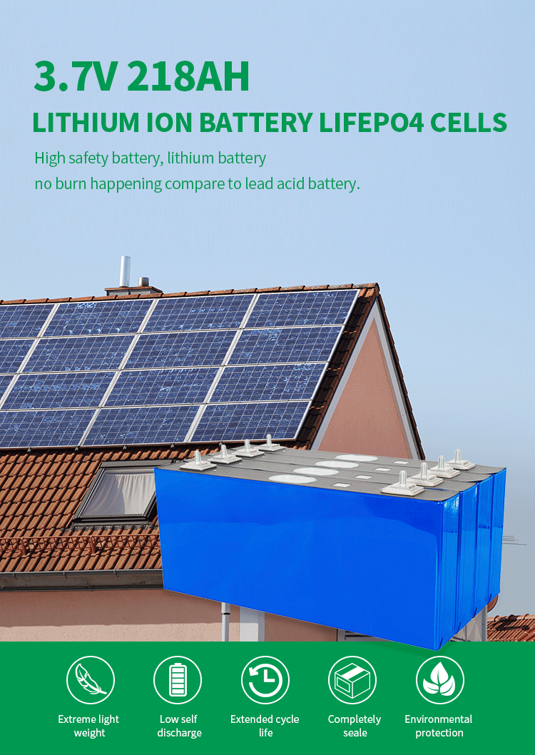 3.7v 218ah Deep Cycle Lithium Battery Cells For Solar Storage System
