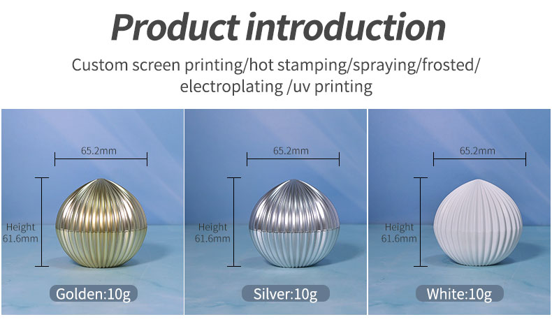 10g Cream Bottle Gold Silver Spherical Cream Cap for ABS Plastic Cosmetic Packaging Supplies