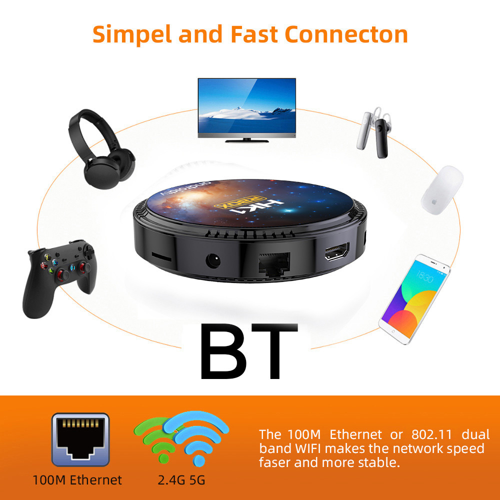 HK1 Rbox W2T IPTV International Box Amlogic S905W2 2G 4G IPTV Receiver Box