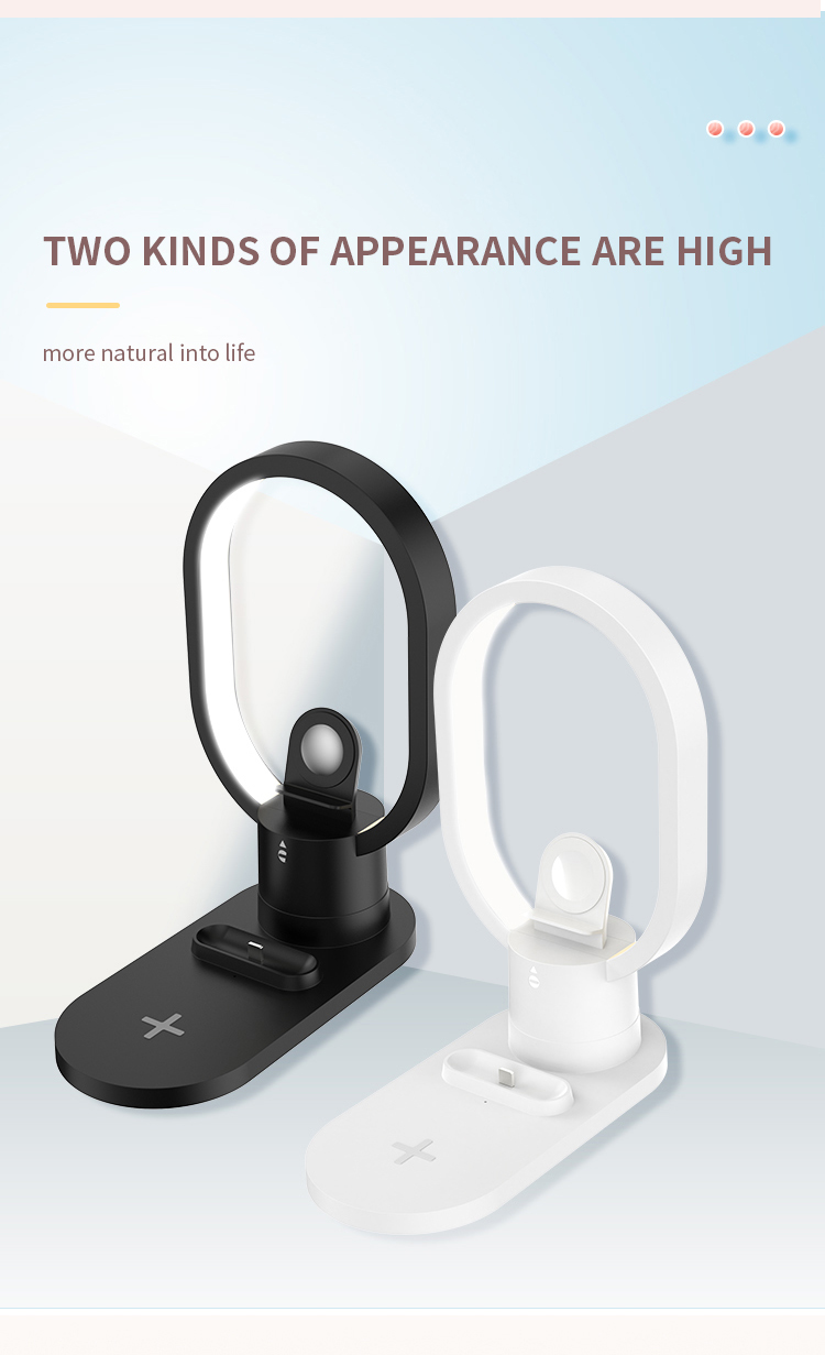 4 In 1 Wireless Charging Stand Desk Lamp Phone Holder For Iphone Private Mold 15W Charger Wireless