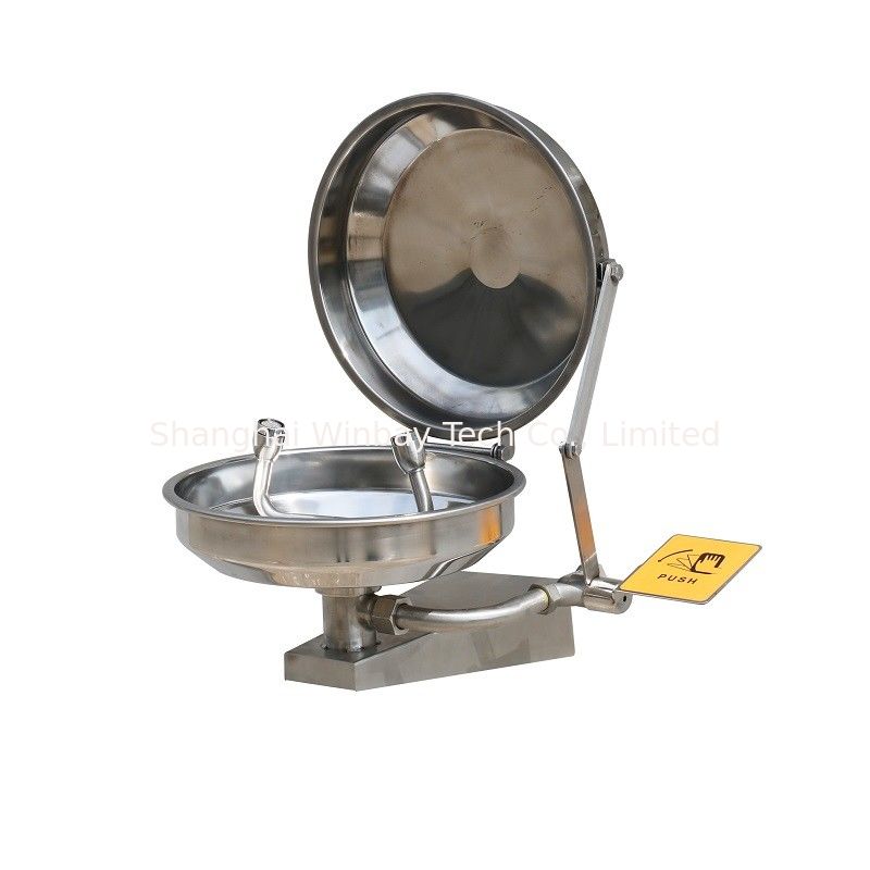 Wall-mounted type stainless steel cover eye washer, eye wash station, auto open eye wash station