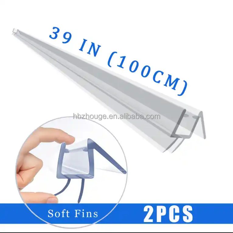Glass door fitting seal strip 2.2 meters length for 6mm/8mm/10mm/12mm glass thickness