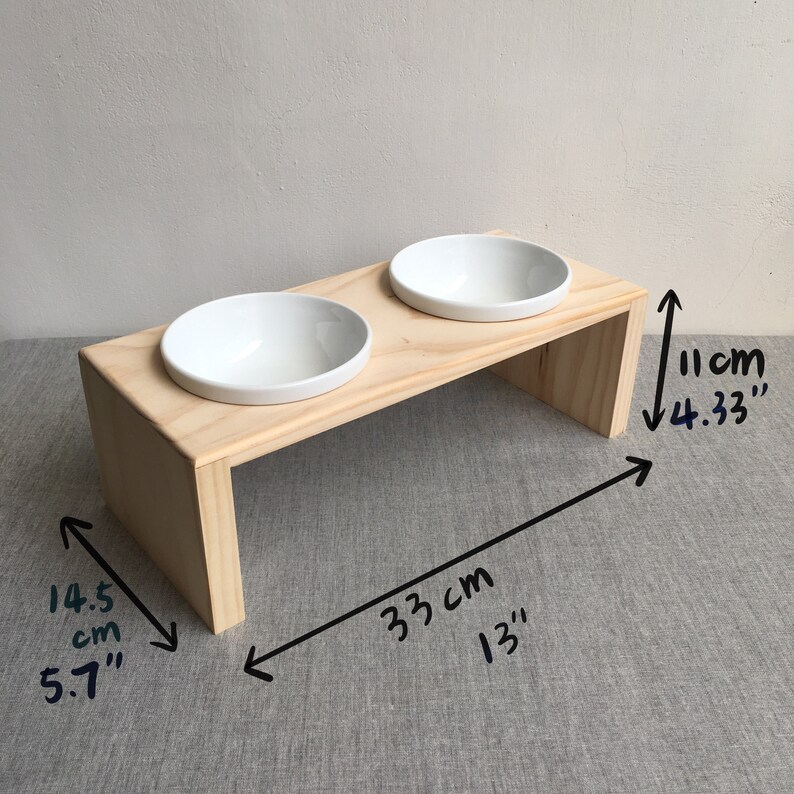 Elegant wooden stand for cats and small dogs Dining Table bowl stand feeding stand -solid wood