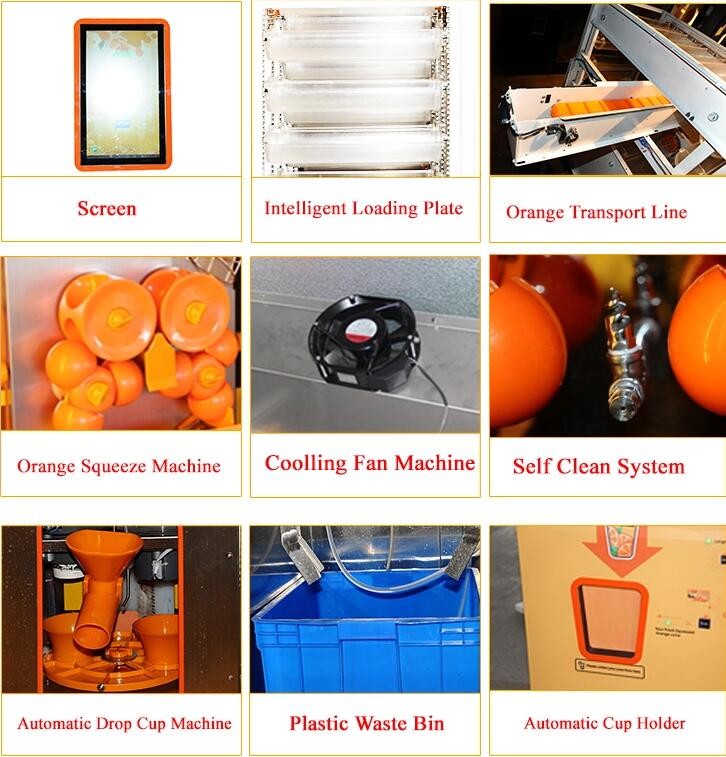 CE Commercial Auto Orange Fresh Vending Machine , Fresh Fruit Juice Vending Machine